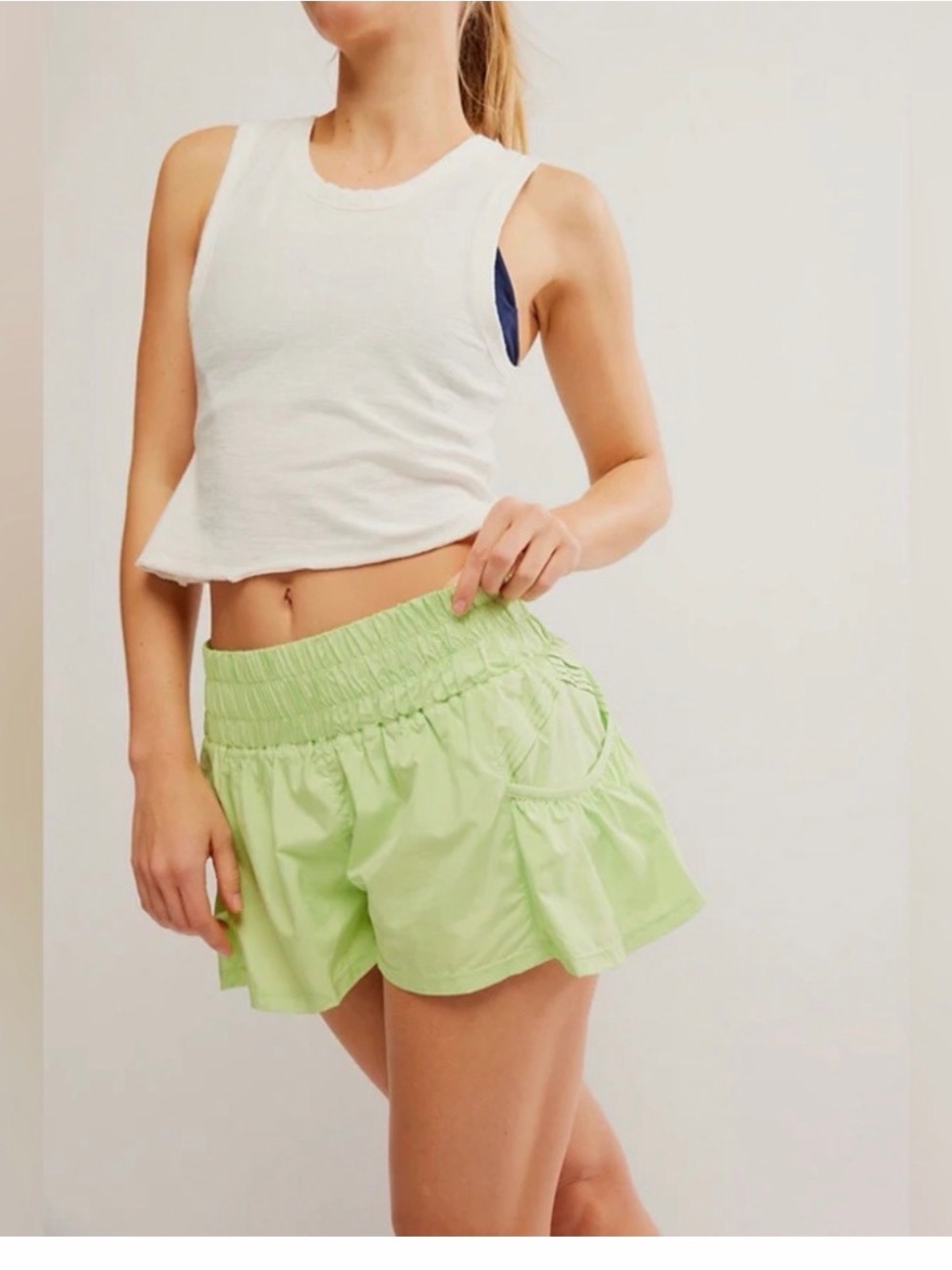 FP movement Get Your Flirt on Light Green Ladies Athletic Shorts